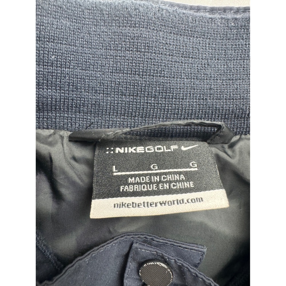 Nike Golf Mens Navy Blue Full Zip Golf Jacket Quail Run Logo Large - Picture 2 of 14